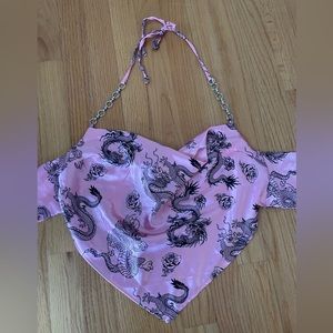 Dragon pink tie back top:)
